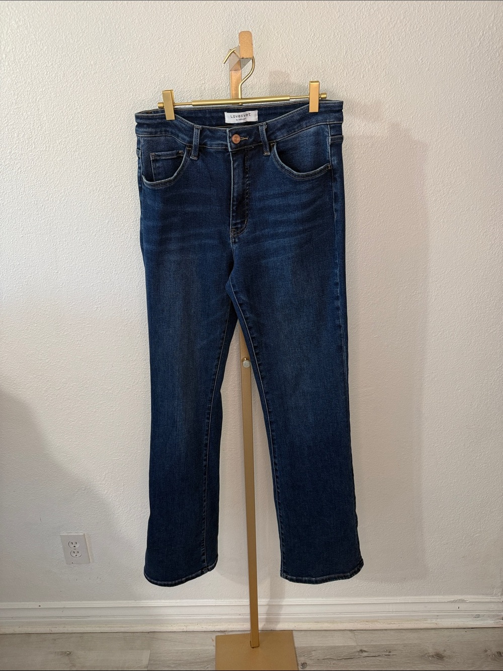 Lovervet by Vervet- Women's Flare Jeans in Dark Blue Denim- 30